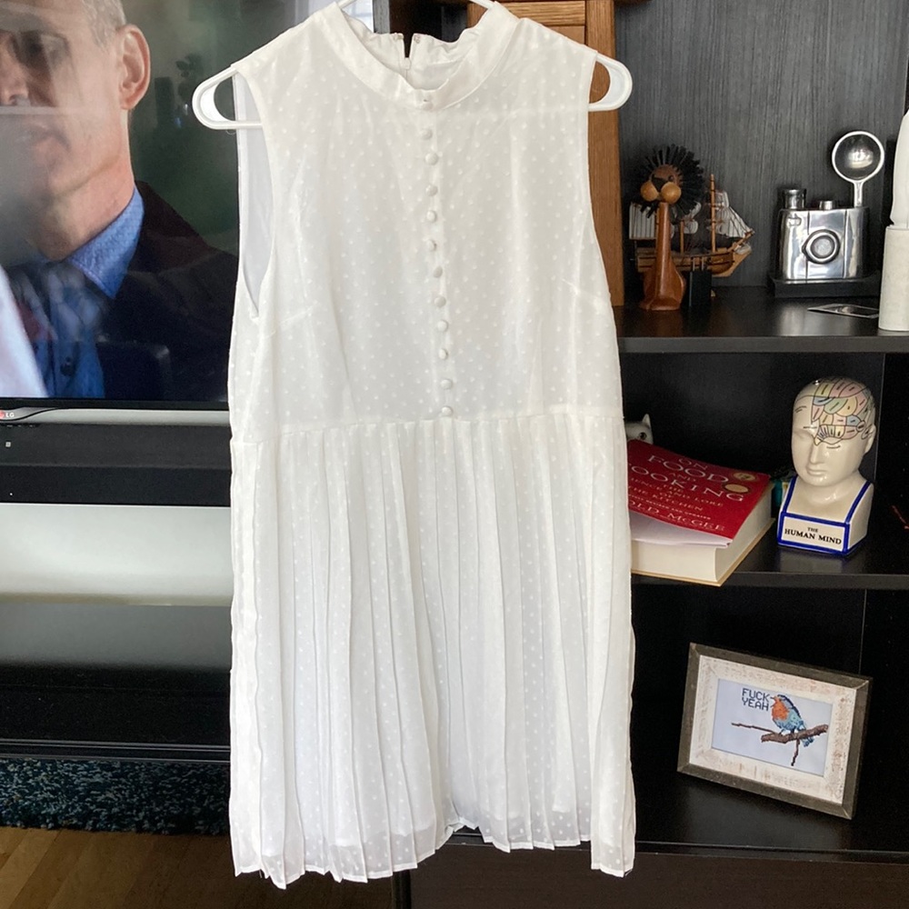 ModCloth collard white Polk a dot summer dress